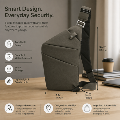 Anti-Theft Designer Crossbody Bag