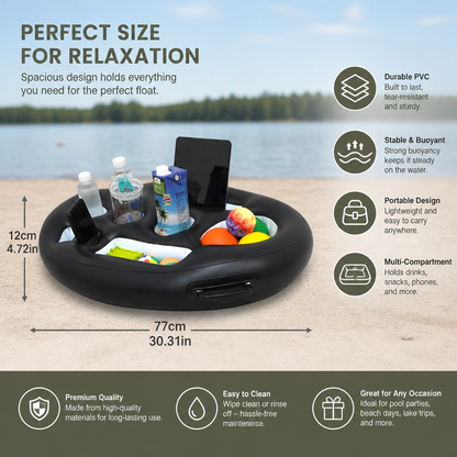 Inflatable Drink Holder – Multifunctional Tray for Drinks & Snacks
