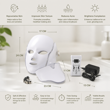 LED Face Mask – Professional Light Therapy for Skin Rejuvenation at Home