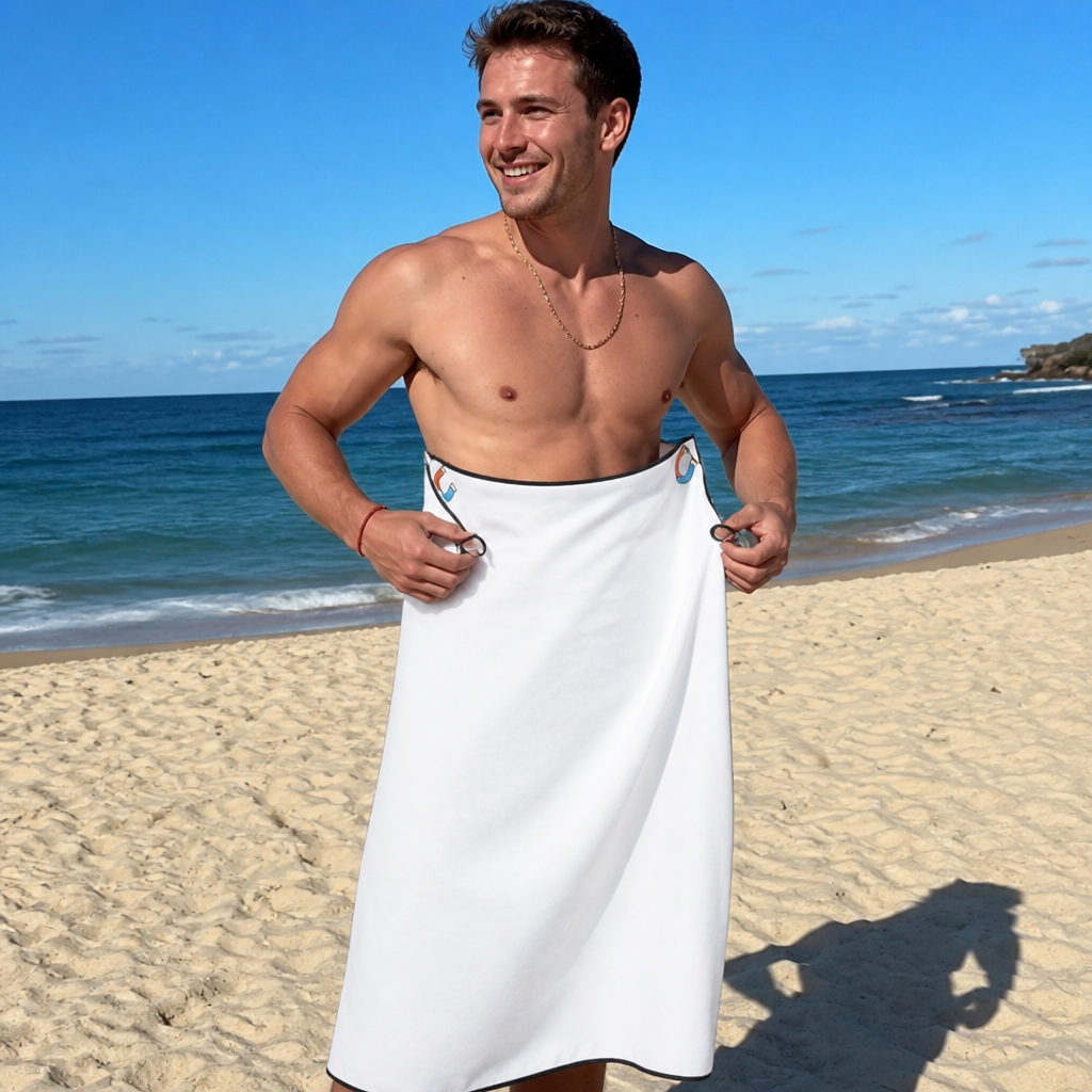 Extra Large Magnetic Bath Towel, Quick-Drying Beach Towel, Portable Outdoor Swimming Towel with Strong Water Absorption