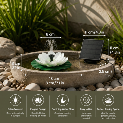 Solar-Powered Lotus Fountain – Floating Garden Fountain for Pool & Pond